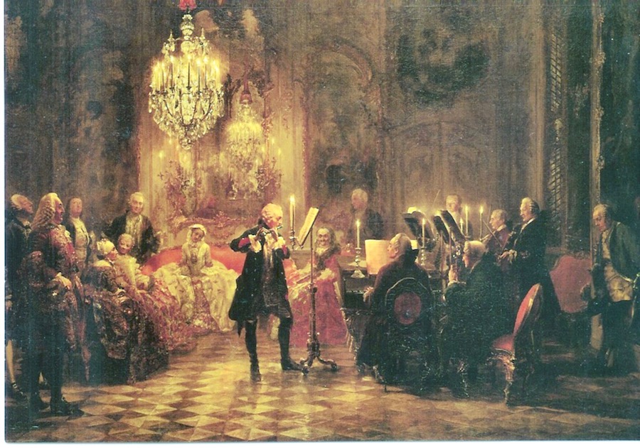 Adolf Menzel:„Das Flötenkonzert Friedrich des Großen in Sanssouci“