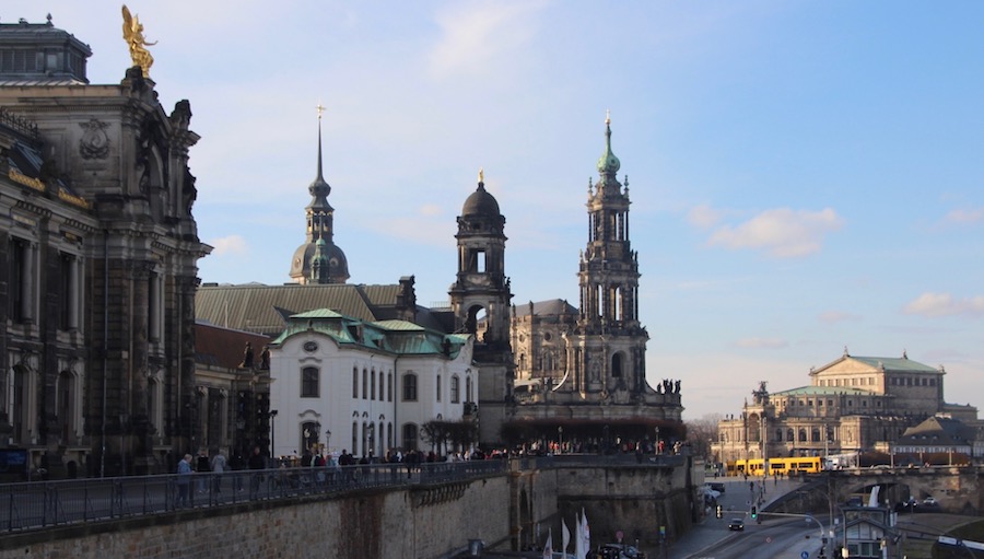 Die Brühl'schen Terassen mit Blick zur Schloßkirche